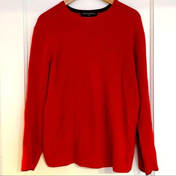 Banana Republic Mens cotton crew neck sweater in Pumpkin size S - Picture 1 of 4